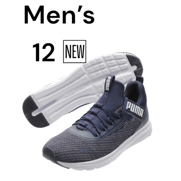 Men’s Puma 12 Navy Blue Enzo Woven Sneakers Shoes Softfoam Insole Lightweight - Picture 3 of 10